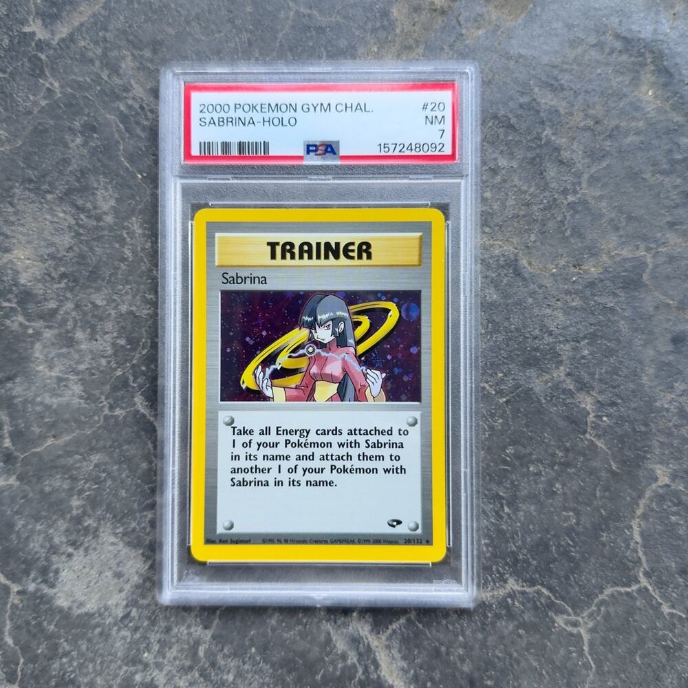 2000 Pokemon Gym Challenge Sabrina Holo Trainer #20/132 PSA 7 NM Vintage TCG
